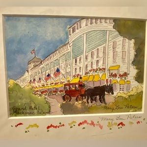 Grand Hotel on Mackinac island hand painted watercolor